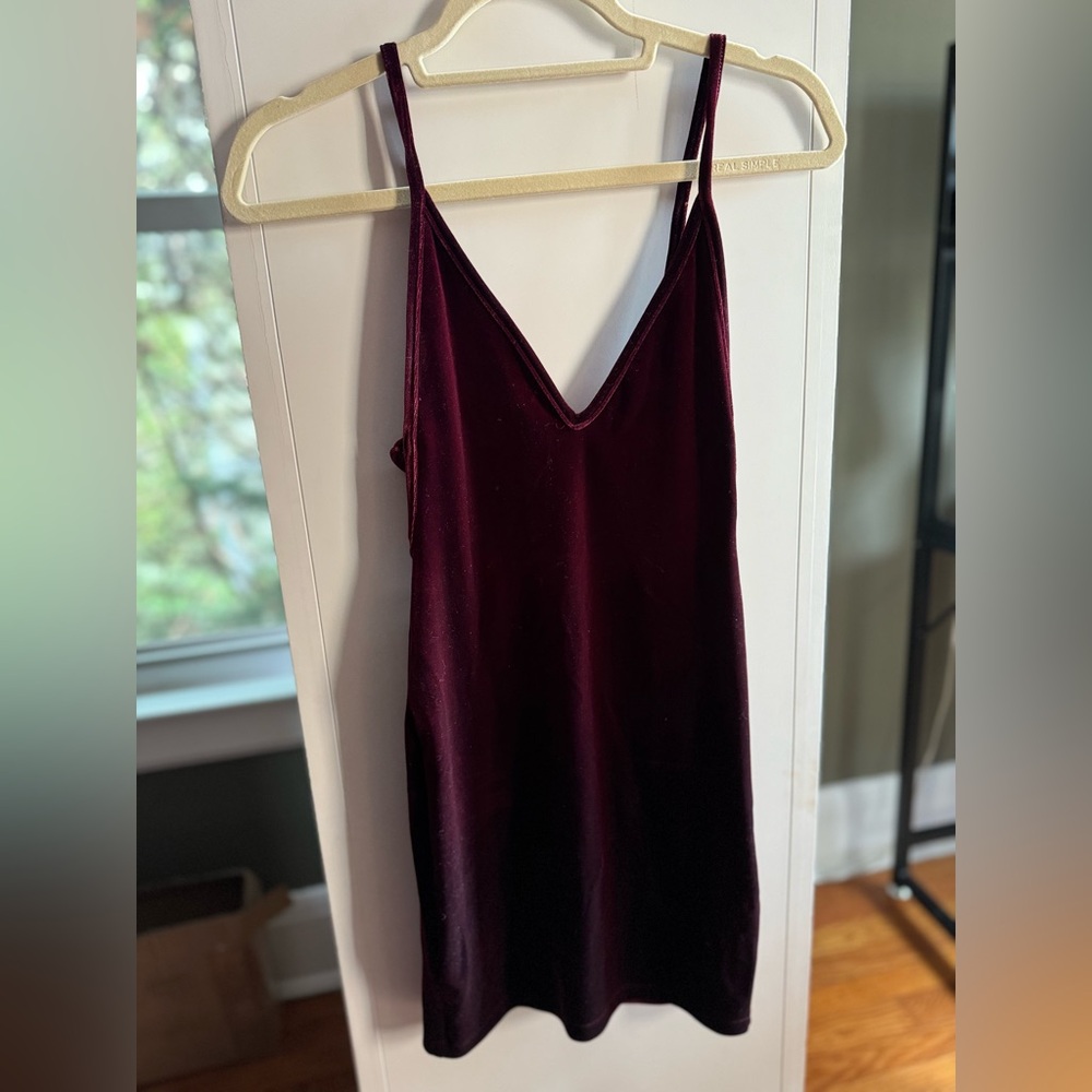 Maroon American Apparel Velvet Dress